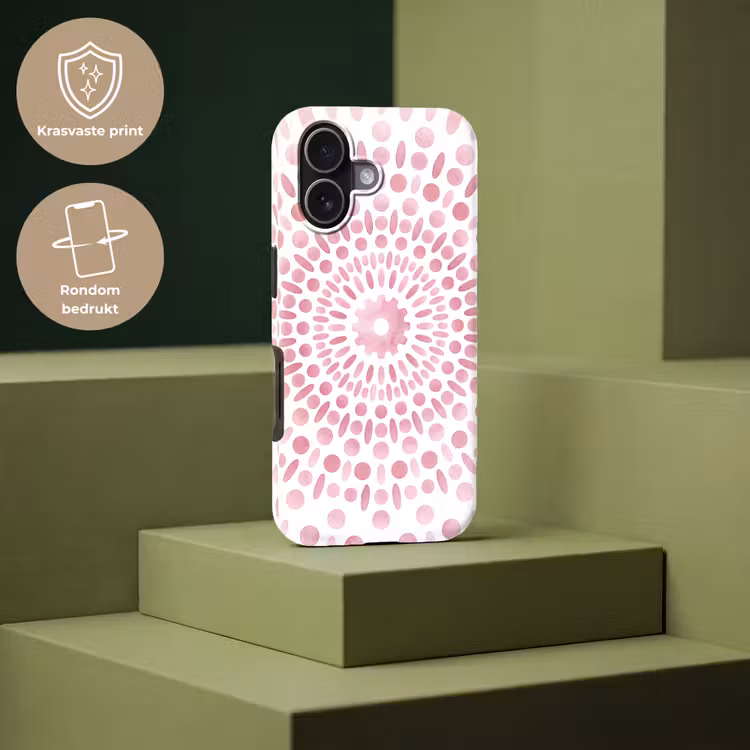 Abstract - Vormen - Patroon - Aquarel - Roze Toughcase MagSafe Apple iPhone 17 klein -USP_PrintM_NL
