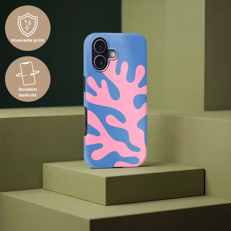 Abstract - Vormen - Roze - Blauw Toughcase MagSafe Apple iPhone 17 klein -USP_PrintM_NL