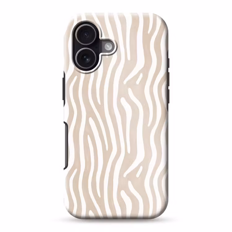 Abstract - Zebra - Beige Toughcase MagSafe Apple iPhone 17 klein 1017 -3d