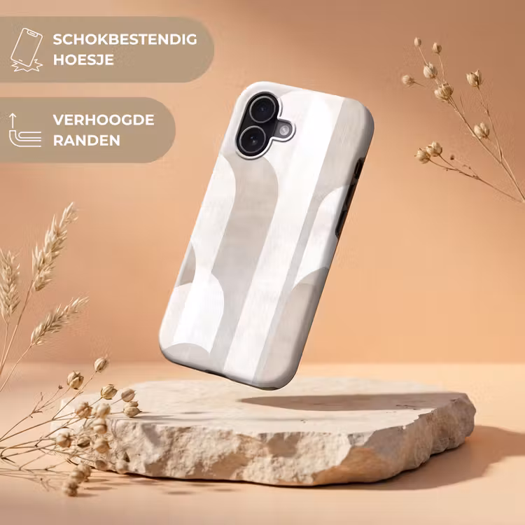 Abstracte bogen - Modern - Beige Toughcase MagSafe Apple iPhone 17 klein -USP_RandenV_NL