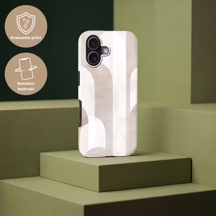 Abstracte bogen - Modern - Beige Toughcase MagSafe Apple iPhone 17 klein -USP_PrintM_NL