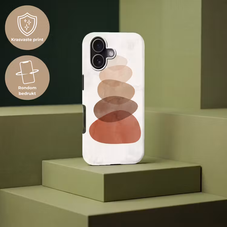 Abstractie - Gestapeld - Balans - Modern - Aardetinten Toughcase MagSafe Apple iPhone 17 klein -USP_PrintM_NL
