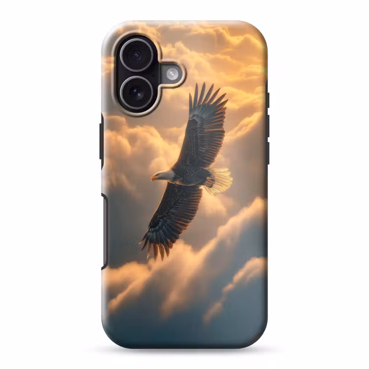 Adelaar - Wolken - Zon Toughcase MagSafe Apple iPhone 17 klein -3d