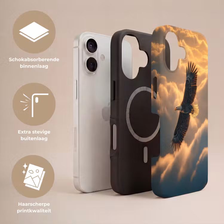 Adelaar - Wolken - Zon Toughcase MagSafe Apple iPhone 17 klein -USP_Lagen_NL