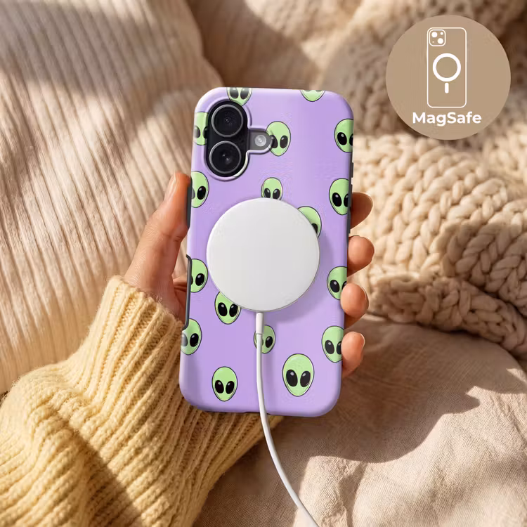 Alien - Retro - Lila Toughcase MagSafe Apple iPhone 17 klein 1017 -USP_MagsafeV