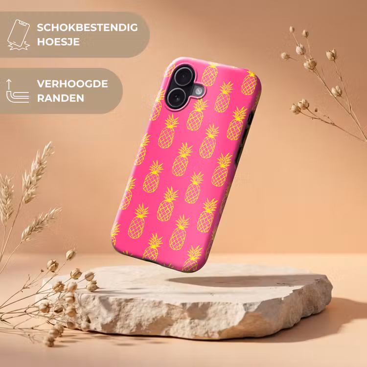 Ananas - Trendy - Roze Toughcase MagSafe Apple iPhone 17 klein 1017 -USP_RandenV_NL