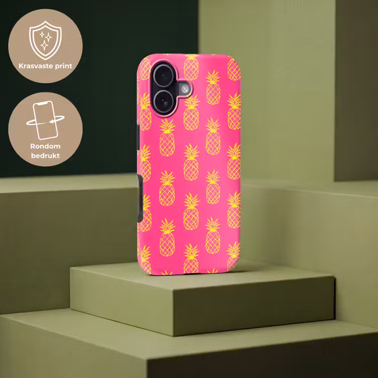 Ananas - Trendy - Roze Toughcase MagSafe Apple iPhone 17 klein 1017 -USP_PrintM_NL
