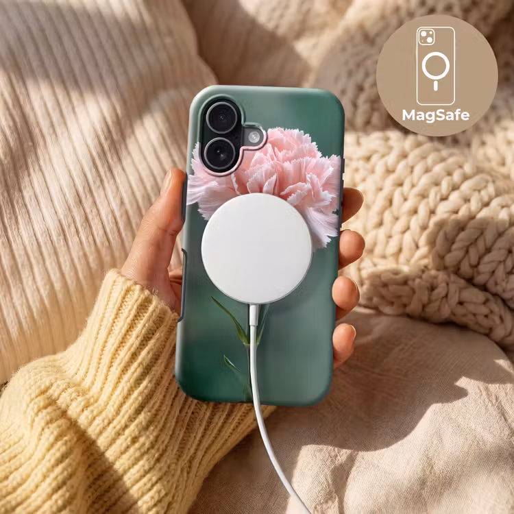 Anjer - Roze - Bloemblaadjes Toughcase MagSafe Apple iPhone 17 klein -USP_MagsafeV