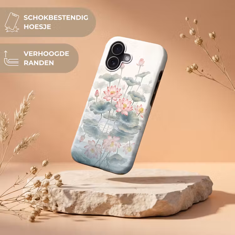 Aquarel - Lotusbloemen - Kleurrijk Toughcase MagSafe Apple iPhone 17 klein -USP_RandenV_NL