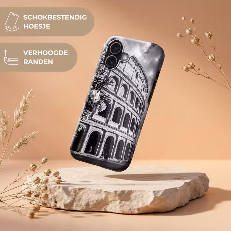 Architectuur - Colosseum - Rome - Historisch - Zwart-wit Toughcase MagSafe Apple iPhone 17 klein -USP_RandenV_NL
