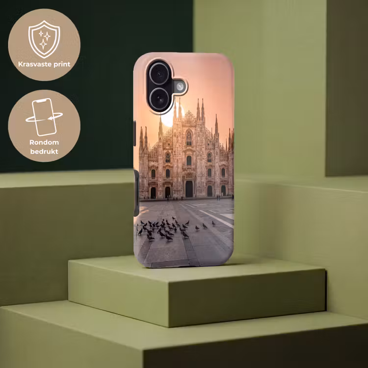 Architectuur - Milaan - Plein - Zonsopgang - Oranje Toughcase MagSafe Apple iPhone 17 klein -USP_PrintM_NL