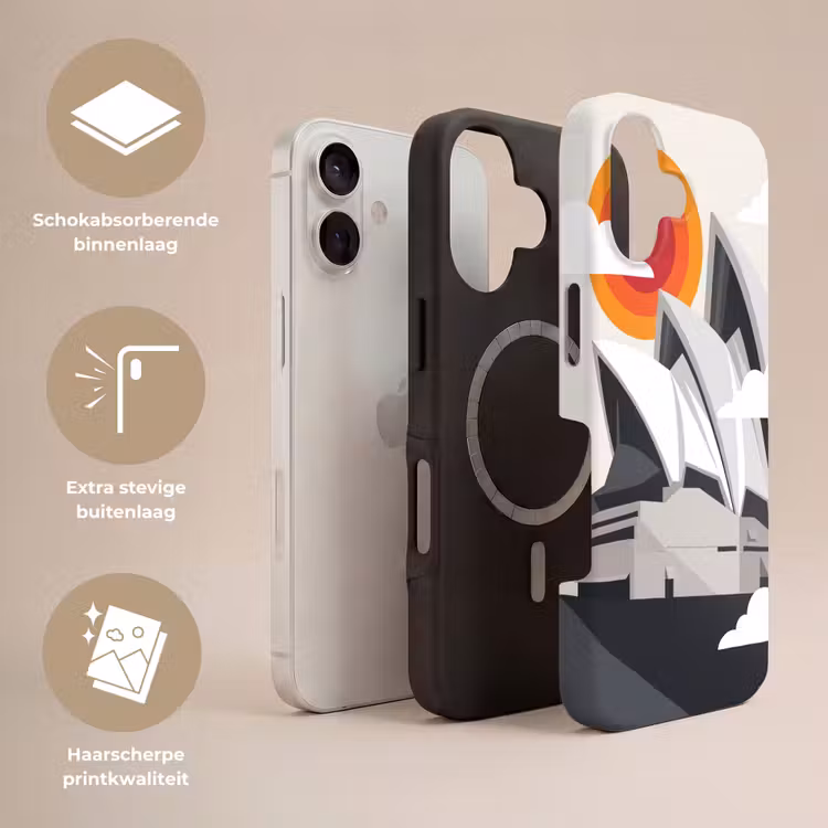 Architectuur - Stadsgezicht - Modern - Grijs - Oranje Toughcase MagSafe Apple iPhone 17 klein -USP_Lagen_NL