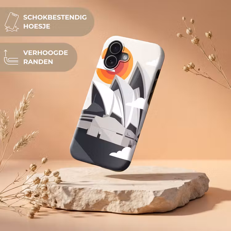 Architectuur - Stadsgezicht - Modern - Grijs - Oranje Toughcase MagSafe Apple iPhone 17 klein -USP_RandenV_NL