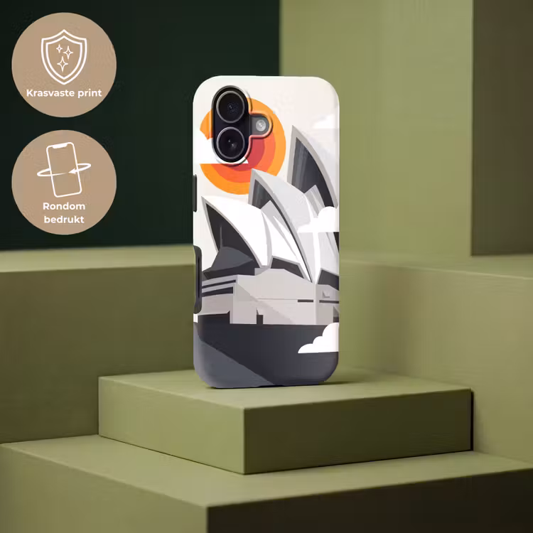 Architectuur - Stadsgezicht - Modern - Grijs - Oranje Toughcase MagSafe Apple iPhone 17 klein -USP_PrintM_NL