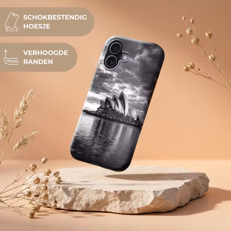 Architectuur - Water - Stad - Modern - Zwart-wit Toughcase MagSafe Apple iPhone 17 klein -USP_RandenV_NL