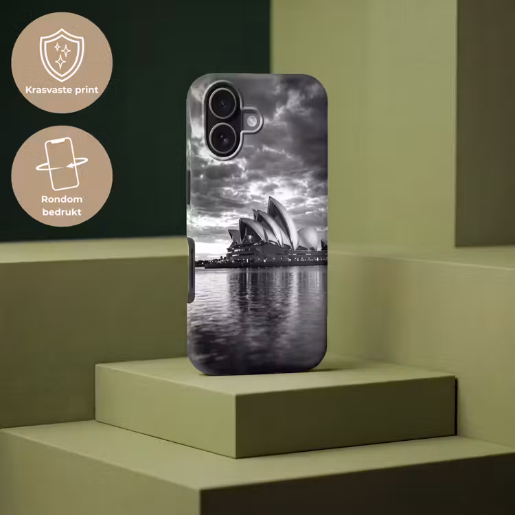 Architectuur - Water - Stad - Modern - Zwart-wit Toughcase MagSafe Apple iPhone 17 klein -USP_PrintM_NL
