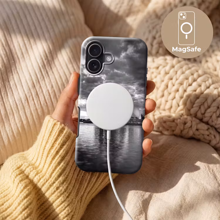 Architectuur - Water - Stad - Modern - Zwart-wit Toughcase MagSafe Apple iPhone 17 klein -USP_MagsafeV
