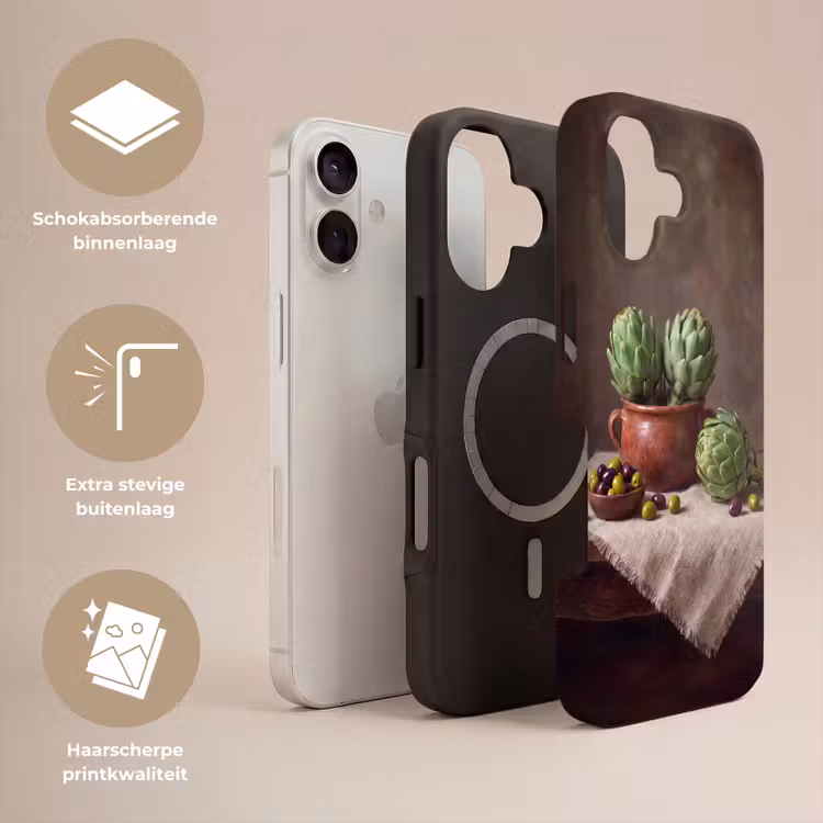 Telefoonhoesje Toughcase - Artisjokken - Olijven - Eten - Artisjokken - Olijven - Eten Toughcase MagSafe Apple iPhone 17 klein
