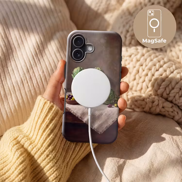 Telefoonhoesje Toughcase - Artisjokken - Olijven - Eten - Artisjokken - Olijven - Eten Toughcase MagSafe Apple iPhone 17 klein