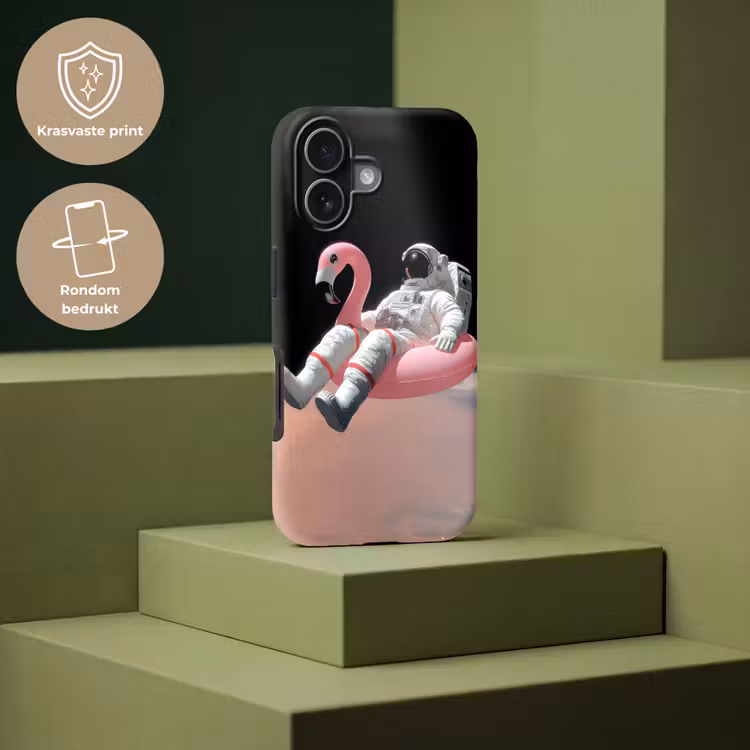 Astronaut - Flamingo - Zwemband - Roze Toughcase MagSafe Apple iPhone 17 klein -USP_PrintM_NL