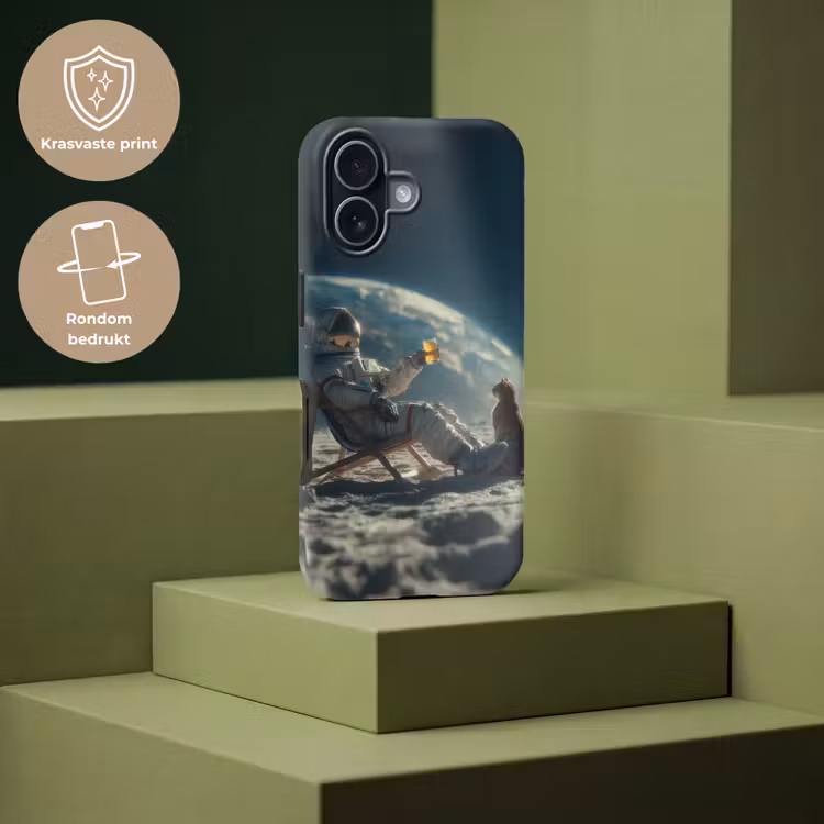 Astronaut - Kat - Glas - Stoel Toughcase MagSafe Apple iPhone 17 klein -USP_PrintM_NL