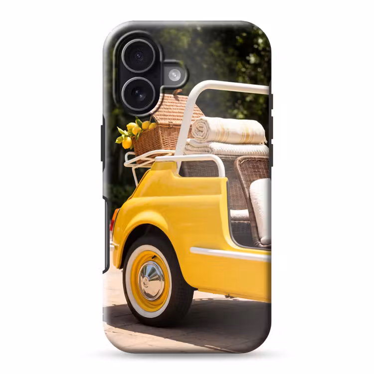 Auto - Picknick - Zomer - Geel Toughcase MagSafe Apple iPhone 17 klein -3d