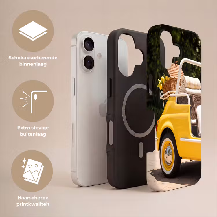 Auto - Picknick - Zomer - Geel Toughcase MagSafe Apple iPhone 17 klein -USP_Lagen_NL