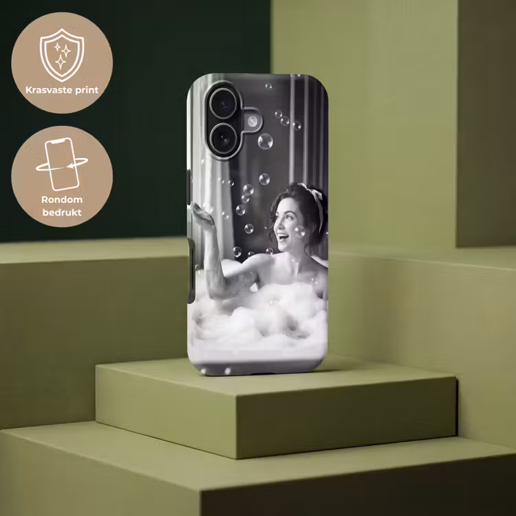 Bad - Bubbels - Zwart - Wit Toughcase MagSafe Apple iPhone 17 klein -USP_PrintM_NL