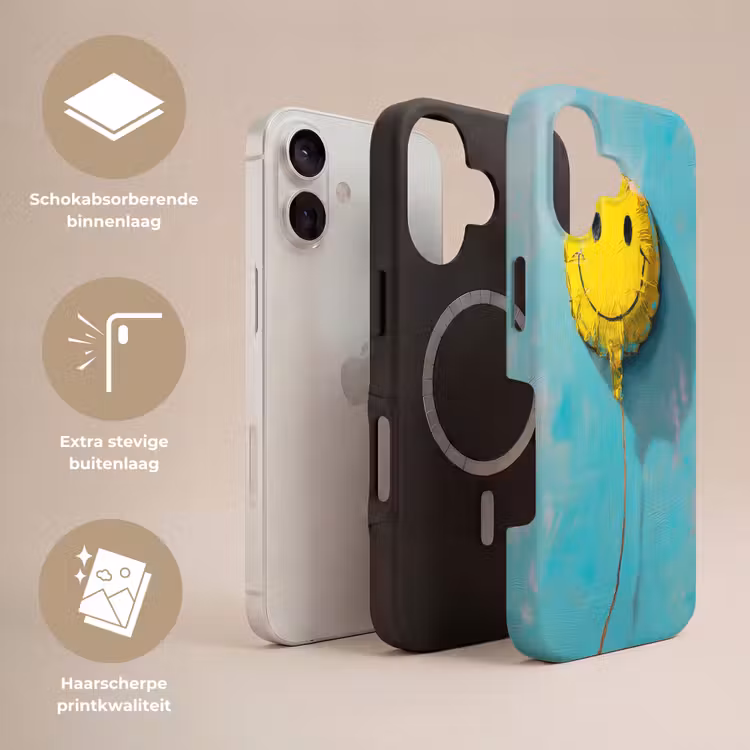 Ballon - Geel - Smiley Toughcase MagSafe Apple iPhone 17 klein -USP_Lagen_NL