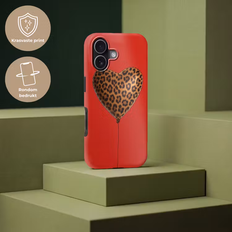 Ballon - Hartvormig - Rood - Panterpatroon Toughcase MagSafe Apple iPhone 17 klein -USP_PrintM_NL