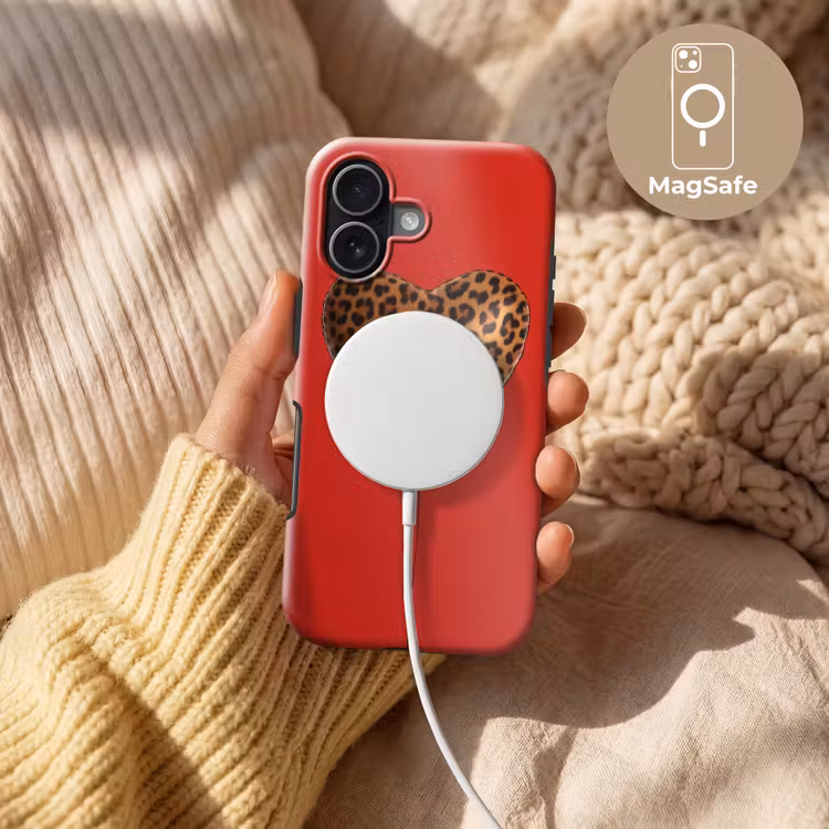 Ballon - Hartvormig - Rood - Panterpatroon Toughcase MagSafe Apple iPhone 17 klein -USP_MagsafeV
