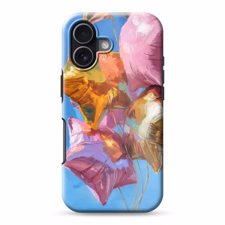 Ballonnen - Goud - Stervorm - Roze Toughcase MagSafe Apple iPhone 17 klein -3d