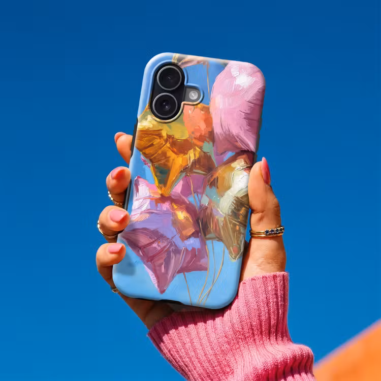 Ballonnen - Goud - Stervorm - Roze Toughcase MagSafe Apple iPhone 17 klein -Sfeer1V
