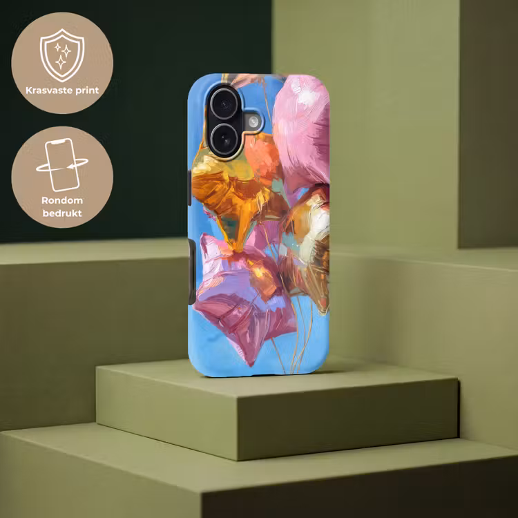 Ballonnen - Goud - Stervorm - Roze Toughcase MagSafe Apple iPhone 17 klein -USP_PrintM_NL
