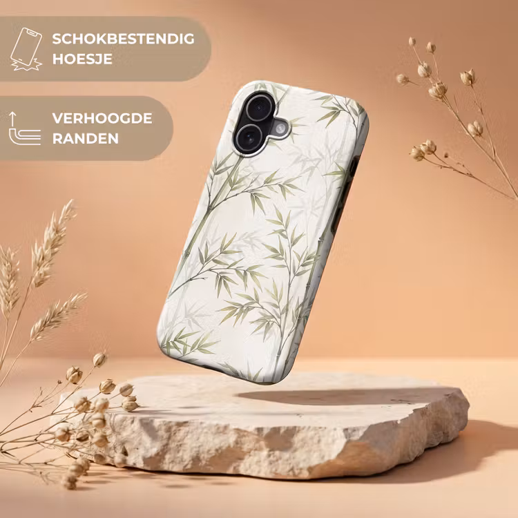 Bamboe - Bladeren - Natuur - Aquarel - Groen Toughcase MagSafe Apple iPhone 17 klein -USP_RandenV_NL