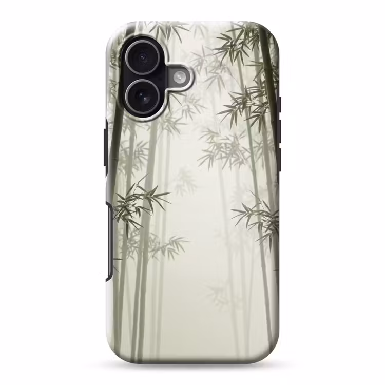 Bamboe - Bos - Mist - Natuur Toughcase MagSafe Apple iPhone 17 klein -3d
