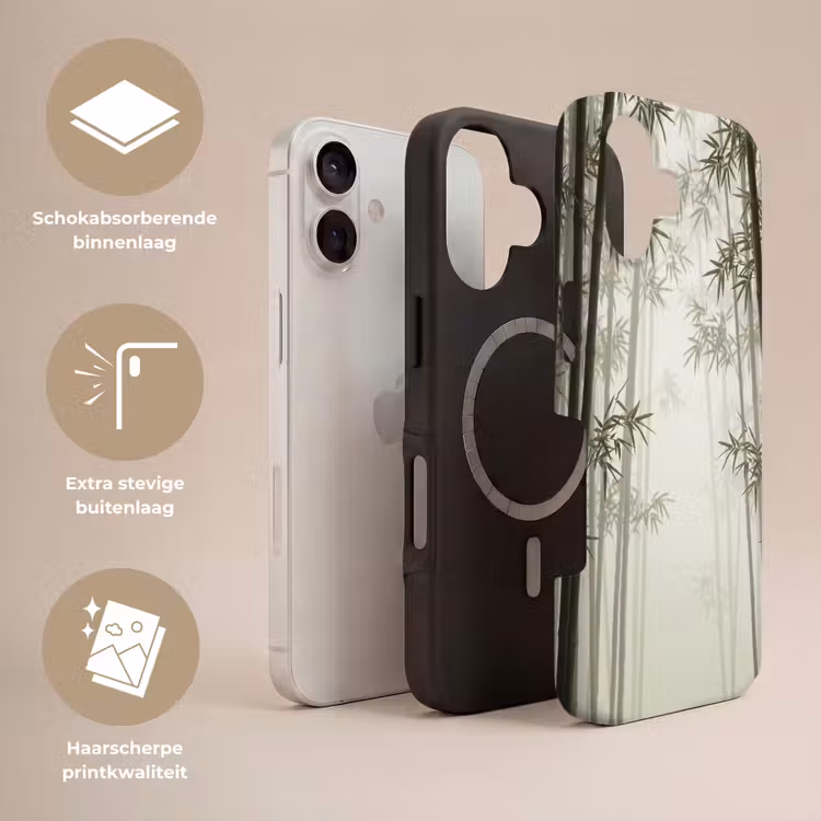 Bamboe - Bos - Mist - Natuur Toughcase MagSafe Apple iPhone 17 klein -USP_Lagen_NL
