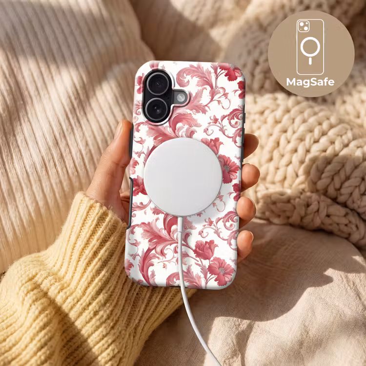 Barok - Patroon - Rood Toughcase MagSafe Apple iPhone 17 klein 1017 -USP_MagsafeV