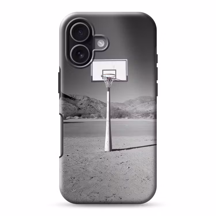 Basketbalpaal - Landschap - Zand - Wit Toughcase MagSafe Apple iPhone 17 klein -3d