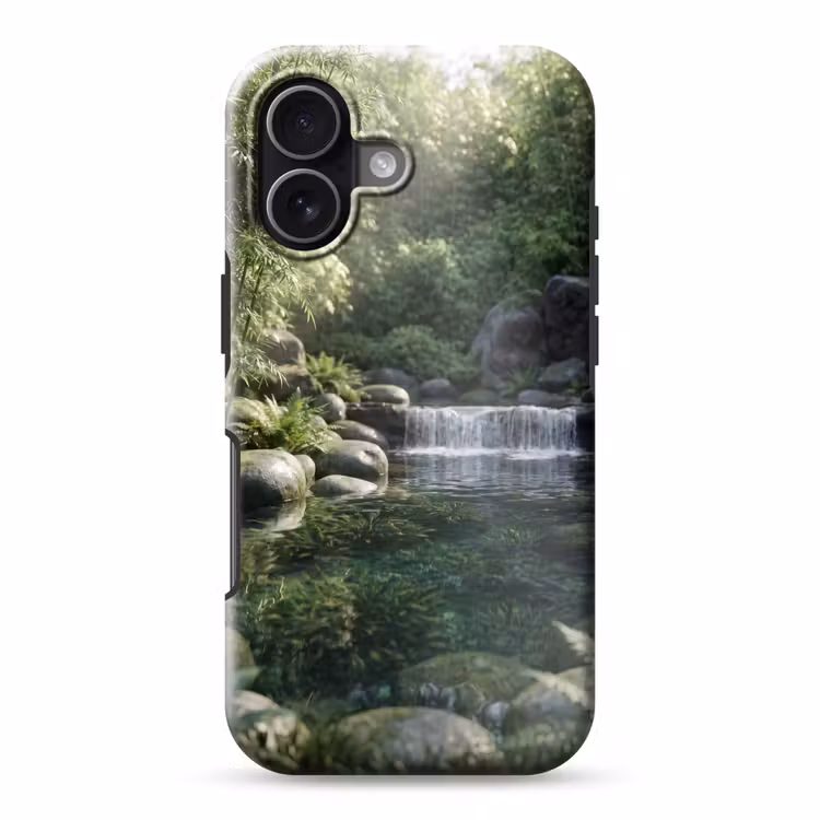 Beek - Waterval - Natuur - Groen Toughcase MagSafe Apple iPhone 17 klein -3d