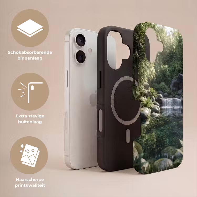 Beek - Waterval - Natuur - Groen Toughcase MagSafe Apple iPhone 17 klein -USP_Lagen_NL