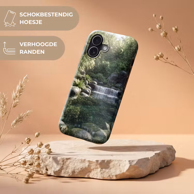 Beek - Waterval - Natuur - Groen Toughcase MagSafe Apple iPhone 17 klein -USP_RandenV_NL