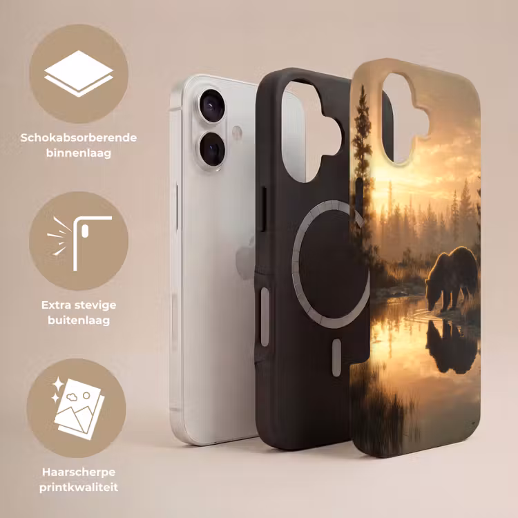 Beer - water - Bos - Ochtendlicht Toughcase MagSafe Apple iPhone 17 klein -USP_Lagen_NL