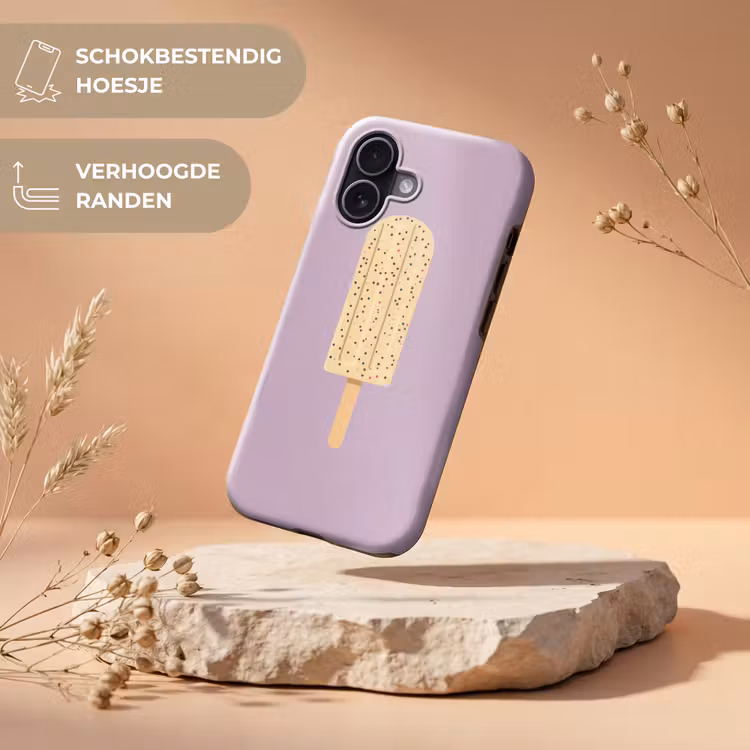 Beige - Ijsje - Spikkels Toughcase MagSafe Apple iPhone 17 klein -USP_RandenV_NL