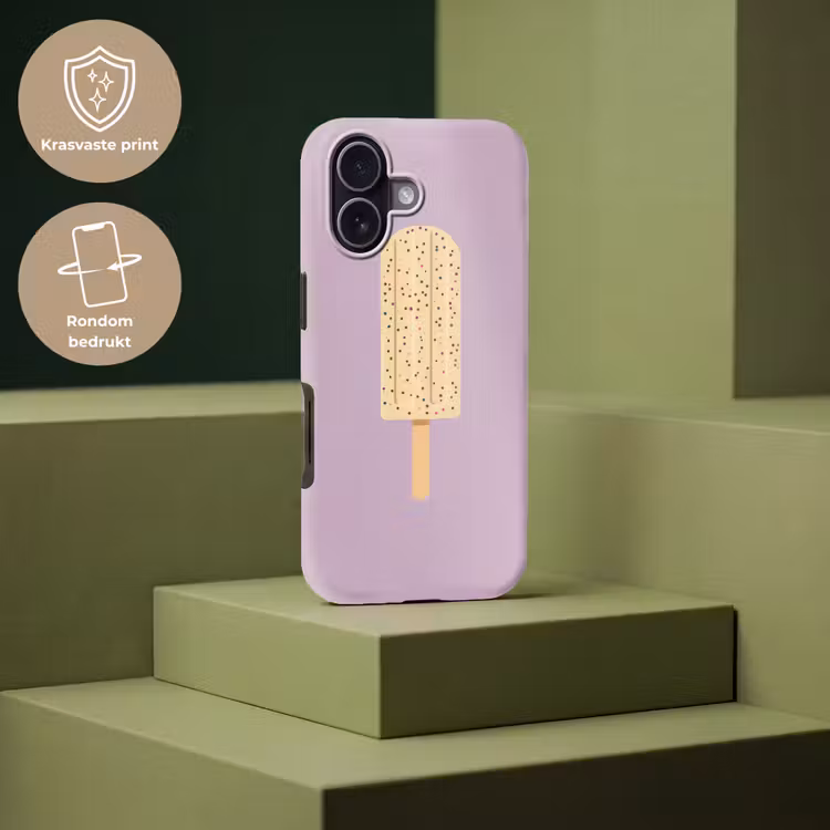 Beige - Ijsje - Spikkels Toughcase MagSafe Apple iPhone 17 klein -USP_PrintM_NL