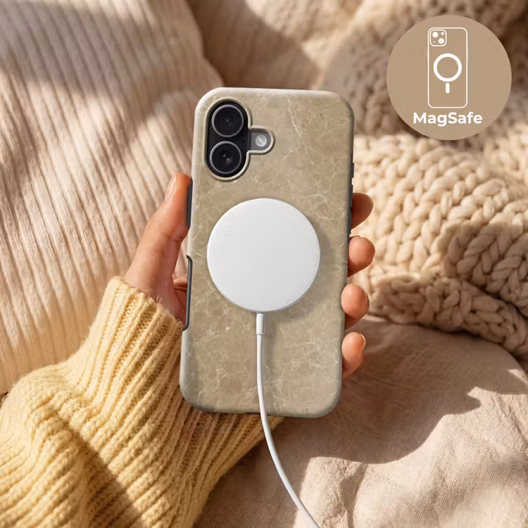 Beige - Marmer - Witte aders Toughcase MagSafe Apple iPhone 17 klein 1017 -USP_MagsafeV