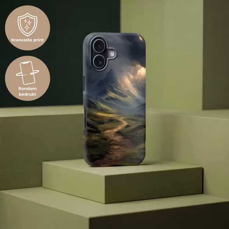 Bergen - Kronkelpad - Groen - Wolken Toughcase MagSafe Apple iPhone 17 klein -USP_PrintM_NL