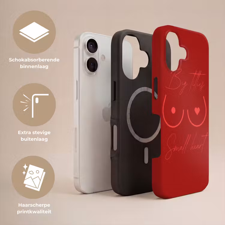 Big titties small heart - Rood - Hart Toughcase MagSafe Apple iPhone 17 klein -USP_Lagen_NL