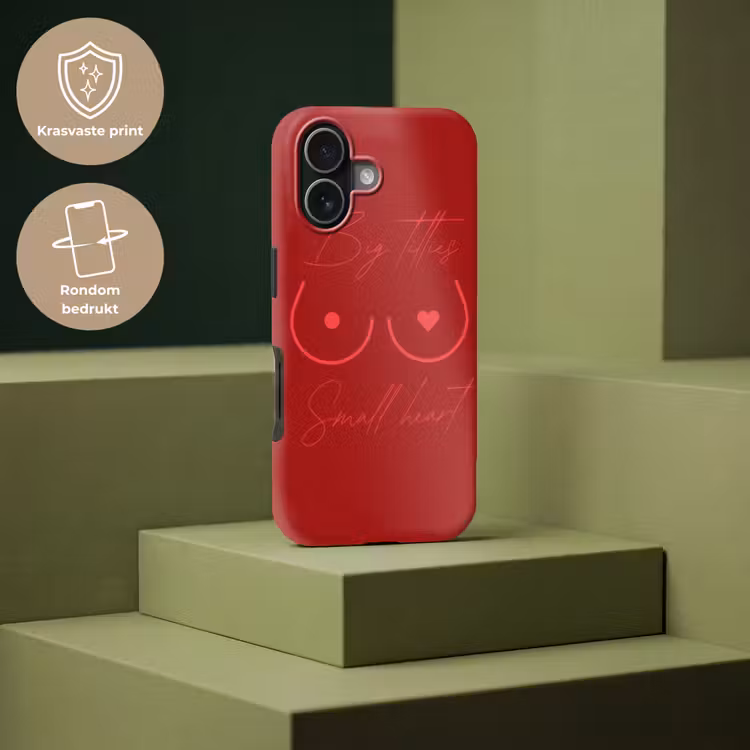 Big titties small heart - Rood - Hart Toughcase MagSafe Apple iPhone 17 klein -USP_PrintM_NL