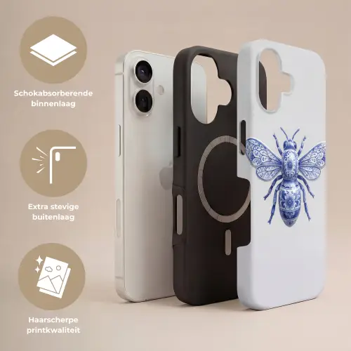 Bij - Modern - Delfts - Blauw Toughcase MagSafe Apple iPhone 17 klein -USP_Lagen_NL